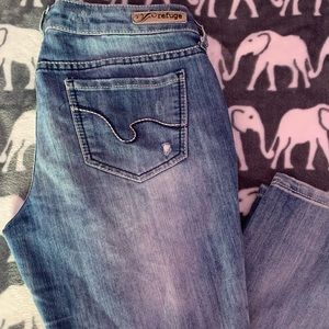Medium Light Wash Distressed Jeans Size 10R